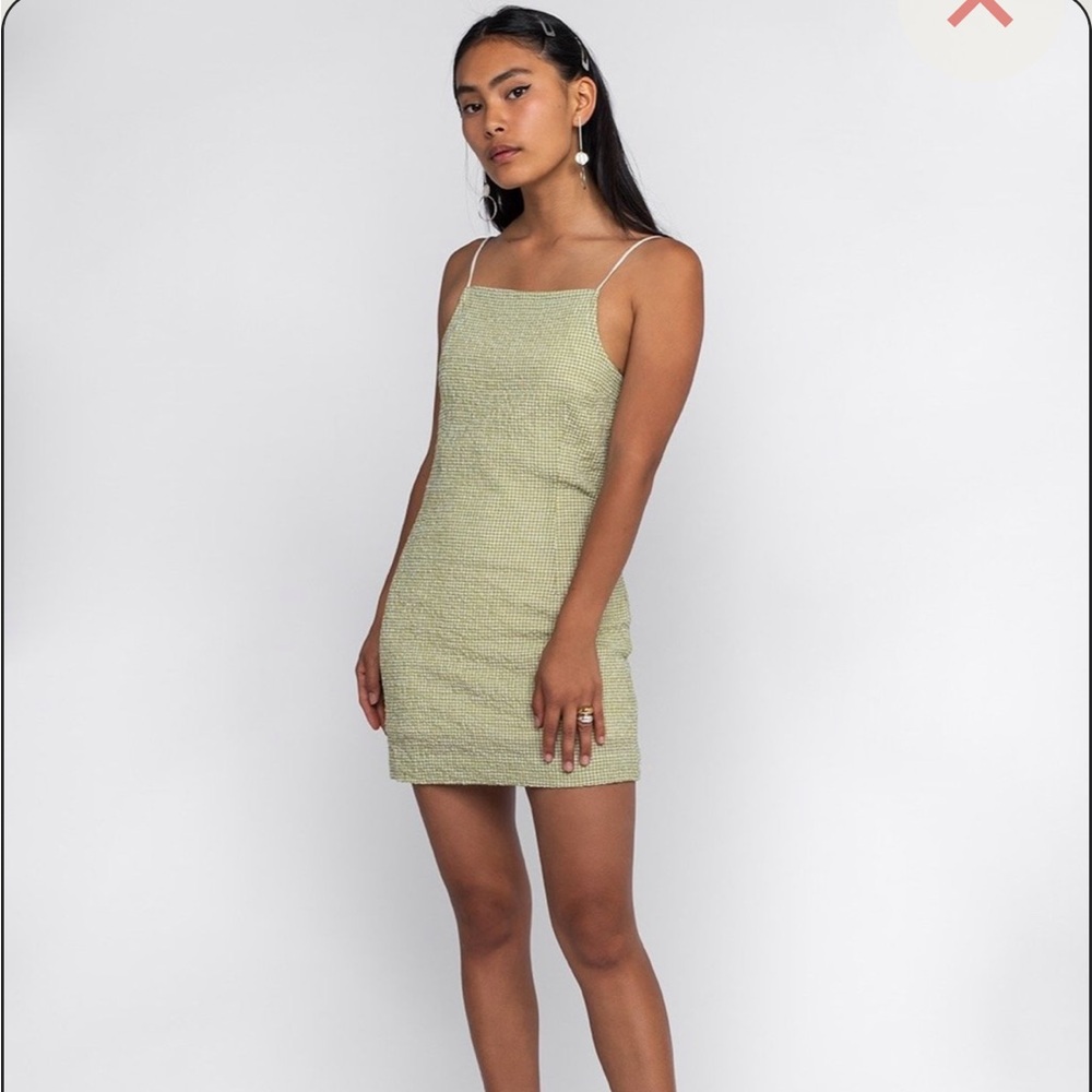 Paloma Wool rare Green gingham seersucker tank Dress